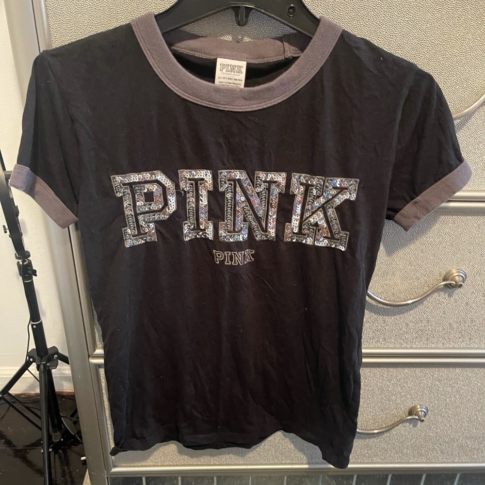 Victoria secret PINK grey and black T-shirt